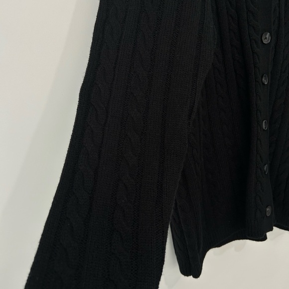 Rachel Parcell Cable Knit Cardigan Black Medium - Picture 6 of 8